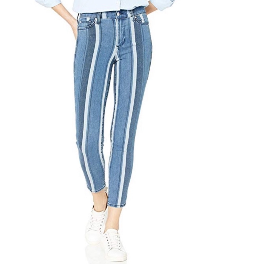 ELLA MOSS Striped High Waisted Skinny jeans